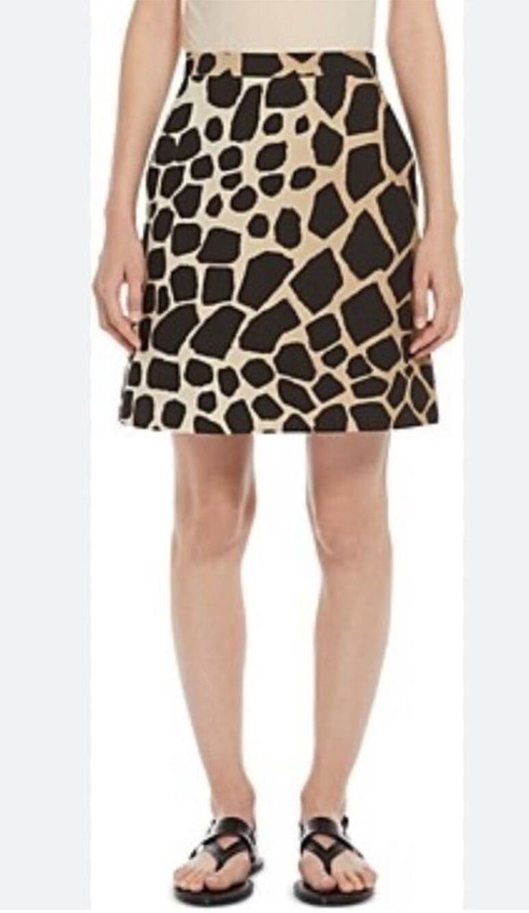 Studio G Giraffe Print Short Pencil Skirt size 6